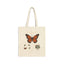 Monarch Butterfly Botanical Canvas Tote - Eco-Friendly Grocery & Market Bag