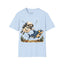 Dive Buddy T‑Shirt — Cute Scuba Pug Chasing Shark Illustration