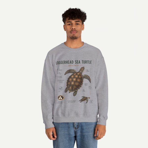 Loggerhead Sea Turtle Anatomy Sweatshirt — Marine Life Educational Crewneck