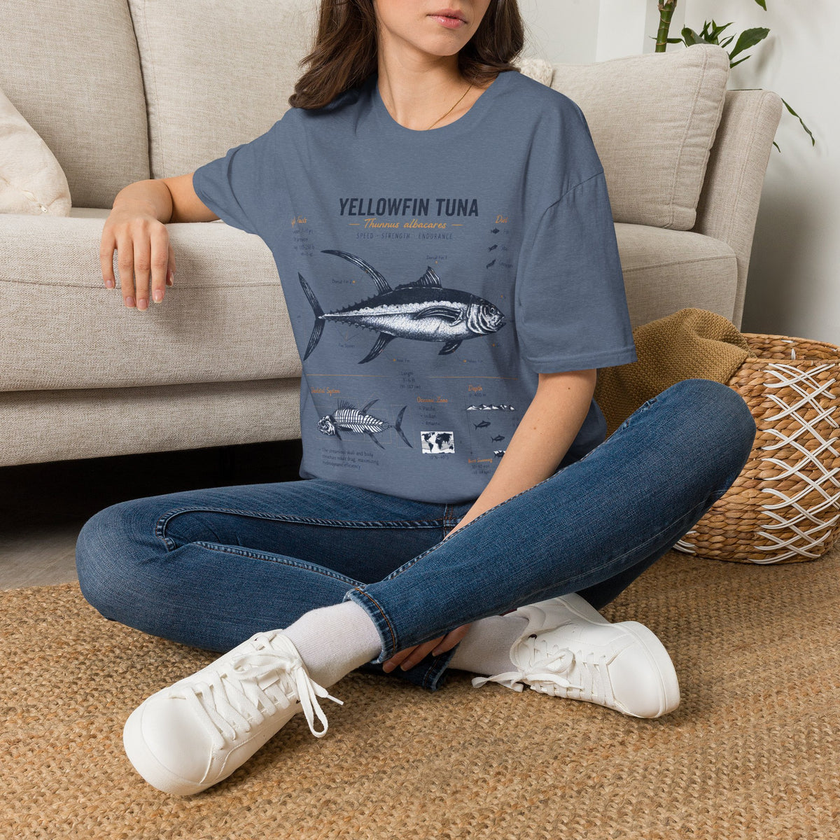 Yellowfin Tuna Anatomy T-Shirt — Vintage Fish ID Graphic Tee