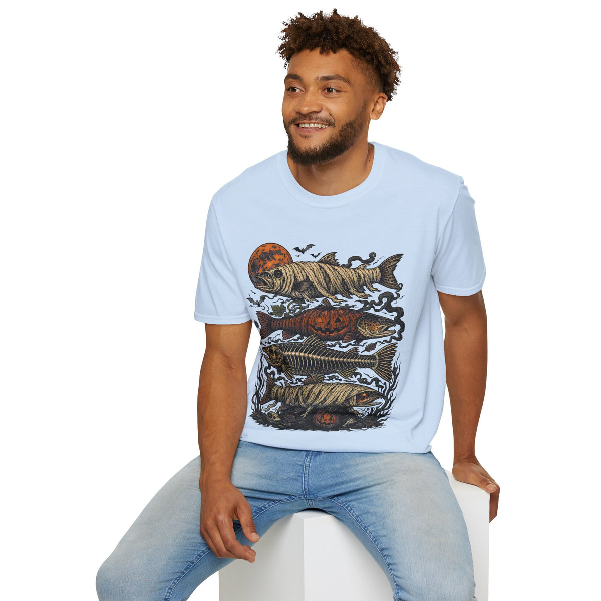 Halloween Pumpkin Fish T-Shirt — Spooky Koi Graphic Tee