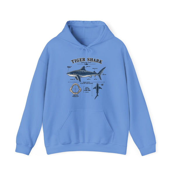Tiger Shark Anatomy Hoodie — Nautical Science Graphic Pullover