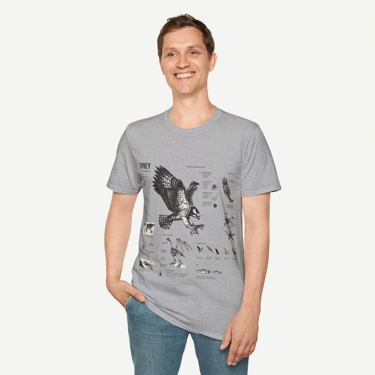 Osprey Anatomy T-Shirt — Vintage Bird Illustration Tee