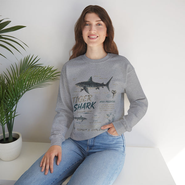 Tiger Shark Anatomy Sweatshirt — Marine Biology Graphic Crewneck