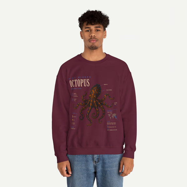 Octopus Anatomy Sweatshirt — Vintage Marine Illustration Crewneck