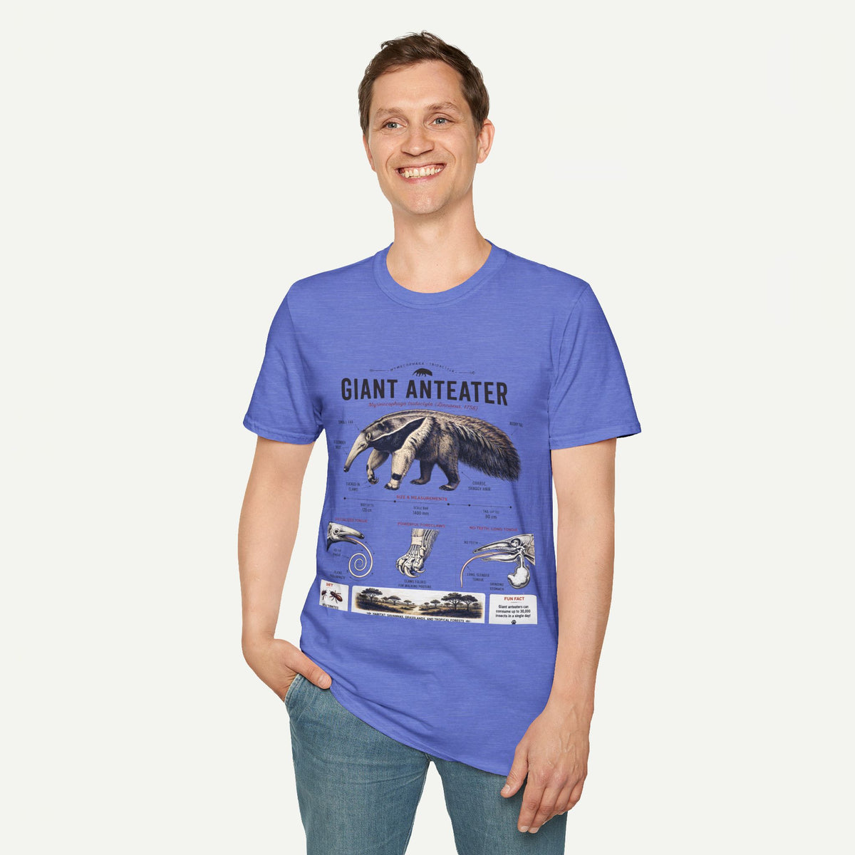 Giant Anteater Anatomy Tee — Vintage Natural History Animal Graphic T-Shirt