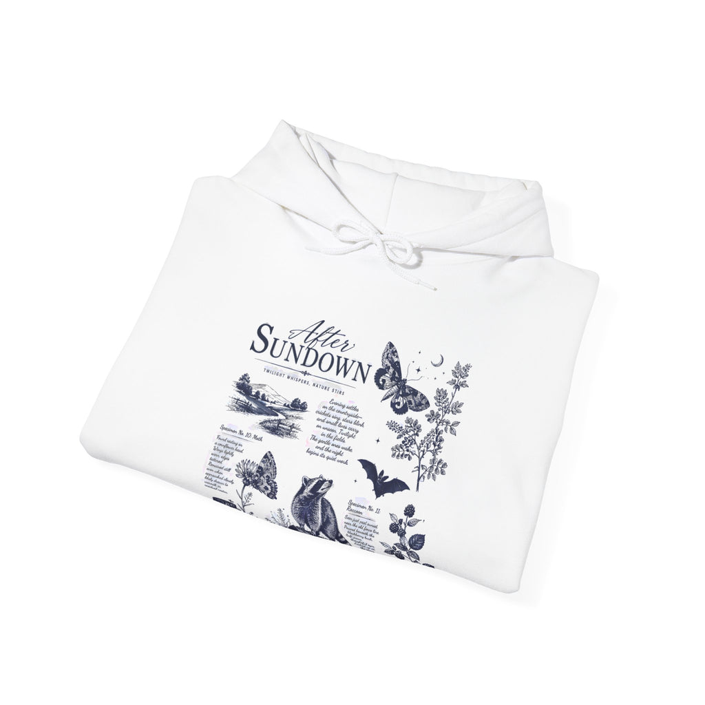 Sunset Foxes Hoodie — "After Sundown" Nature Graphic Pullover