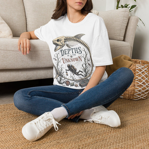 Depths of the Unknown Fish Skeleton T-Shirt