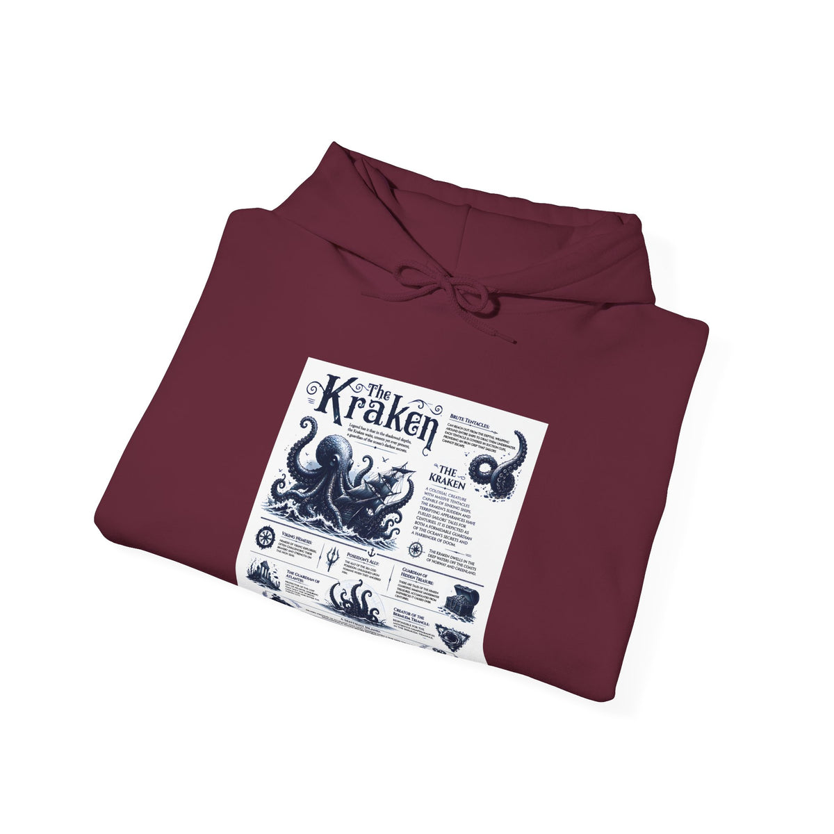Kraken Nautical Hoodie – Vintage Sea Monster Diagram Sweatshirt