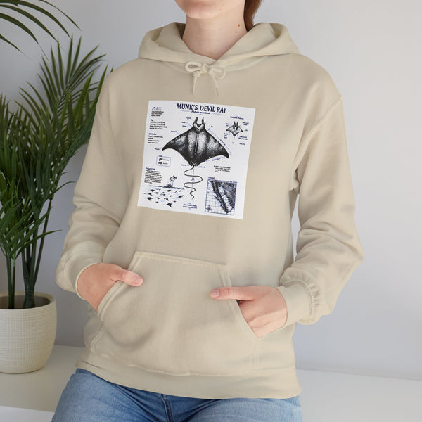 Manta Ray Anatomy Hoodie — Marine Life Graphic Pullover