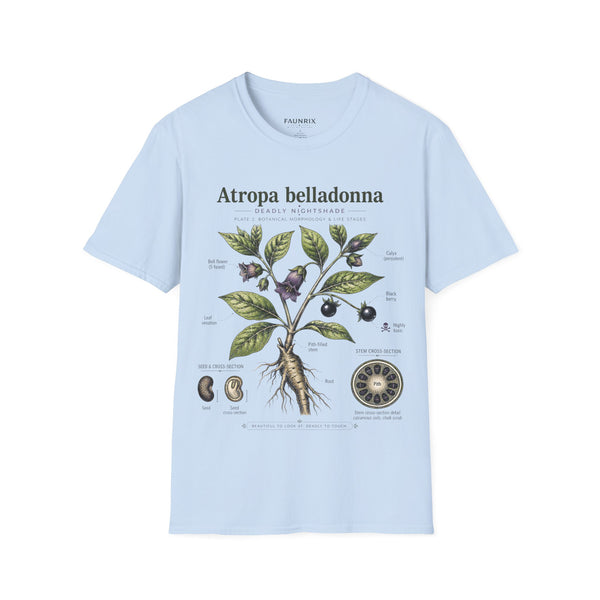 Atropa belladonna Botanical Anatomy T-Shirt — Vintage Deadly Nightshade Illustration