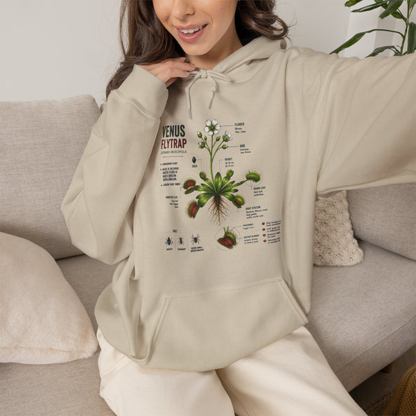 Venus Flytrap Botanical Hoodie – Illustrated Carnivorous Plant Guide