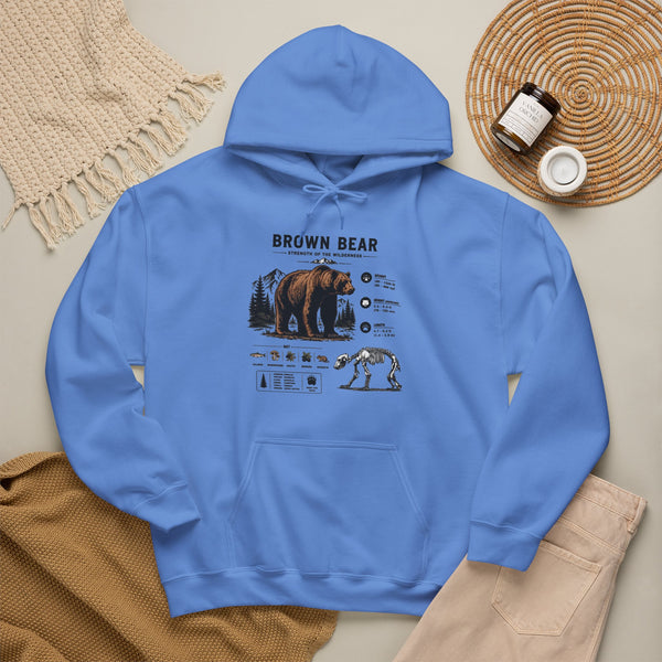 Brown Bear Anatomy Hoodie — Vintage Wildlife Graphic Sweatshirt