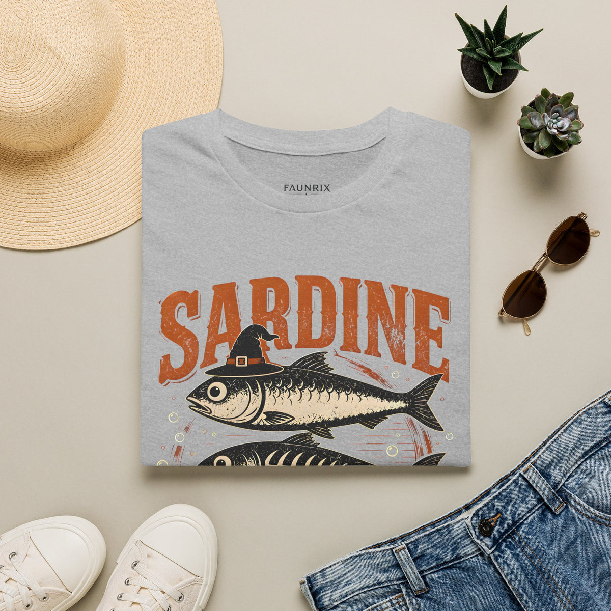 Sardine Vintage Fish T-Shirt — Retro Seafood Graphic Tee