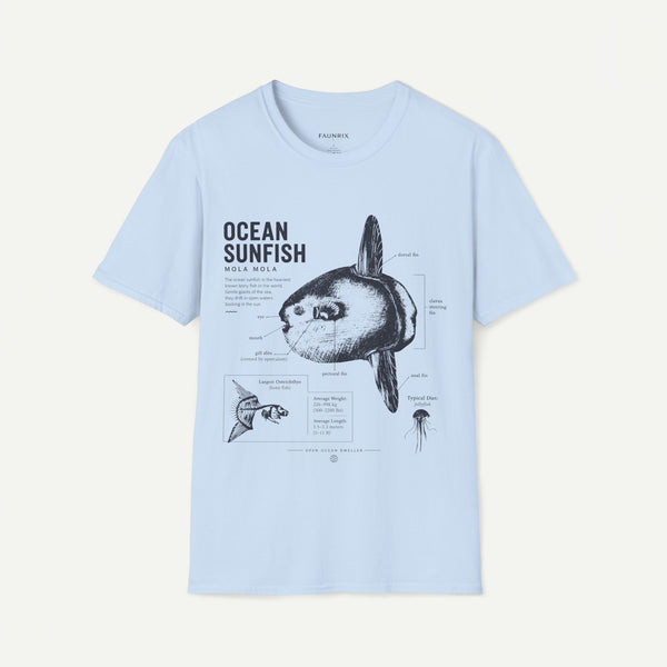 Sunfish Anatomy T-Shirt — Ocean Sunfish Graphic Tee for Marine Lovers