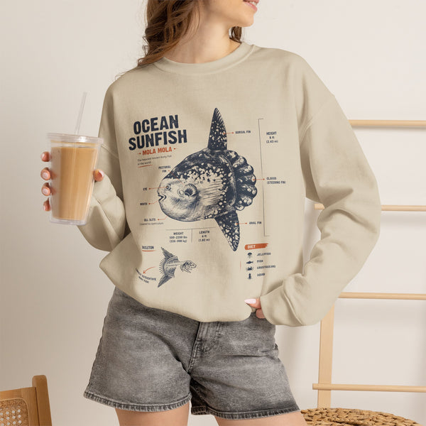 Ocean Sunfish Illustration Sweatshirt — Mola Mola Anatomy Crewneck