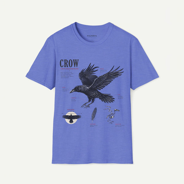 Crow Anatomy Graphic T-Shirt — Vintage Raven Illustration Tee