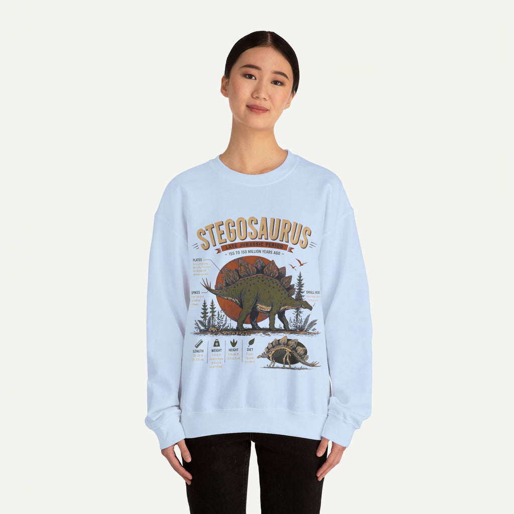 Stegosaurus Anatomy Sweatshirt — Vintage Dino Field Guide Graphic