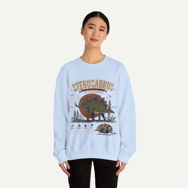 Stegosaurus Anatomy Sweatshirt — Vintage Dino Field Guide Graphic