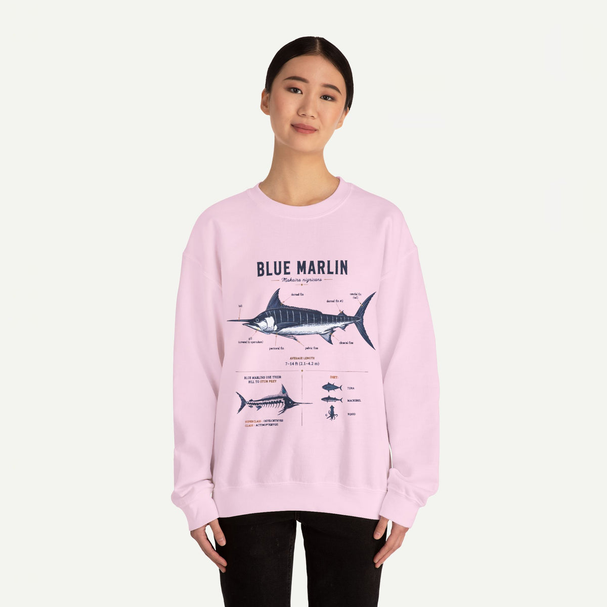 Blue Marlin Fish Anatomy Sweatshirt