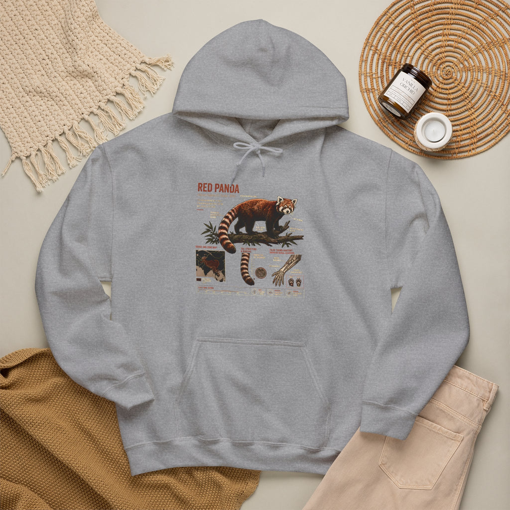 Red Panda Anatomy Hoodie — Vintage Wildlife Guide Sweatshirt