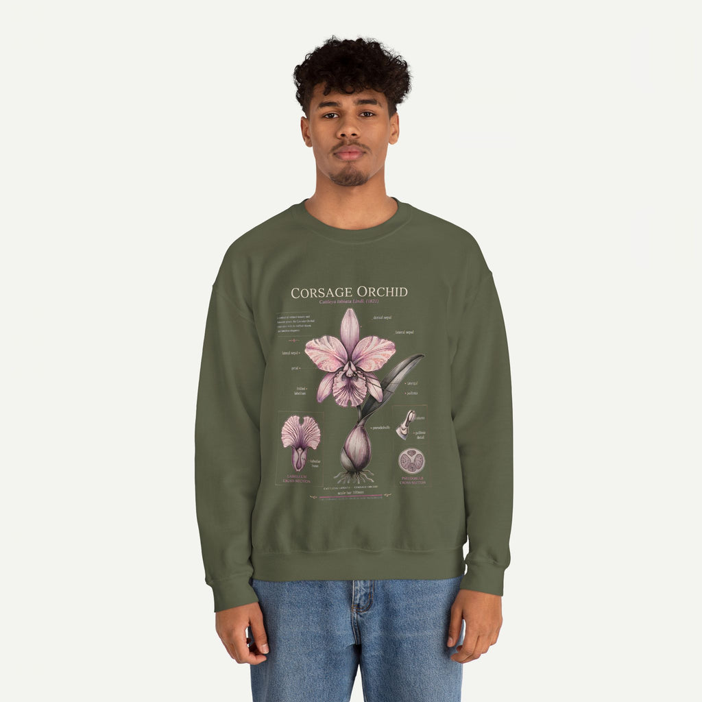 Corsage Orchid Sweatshirt — Botanical Anatomy Floral Crewneck