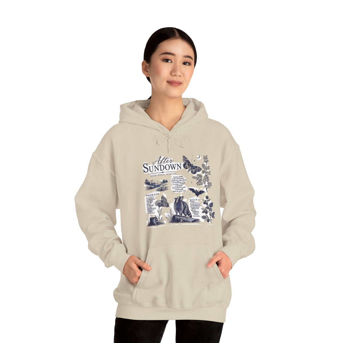 Sunset Foxes Hoodie — "After Sundown" Nature Graphic Pullover