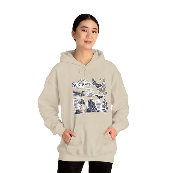 Sunset Foxes Hoodie — "After Sundown" Nature Graphic Pullover