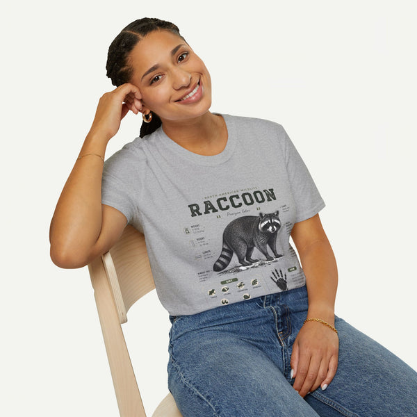 Raccoon Anatomy T-Shirt — North American Wildlife Graphic Tee