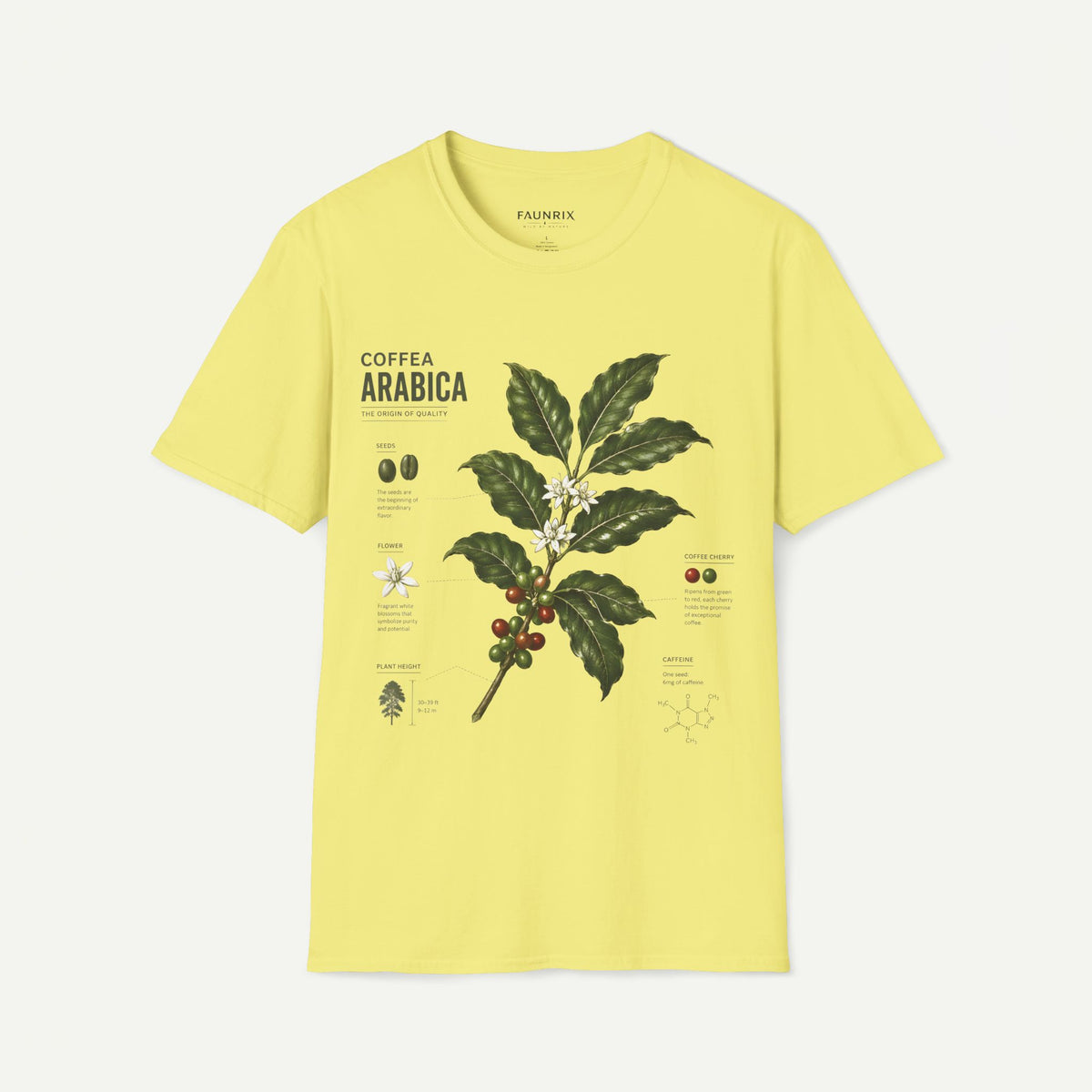 Coffee Arabica Anatomy Botanical T-Shirt — Vintage Floral Plant Illustration Tee Main image