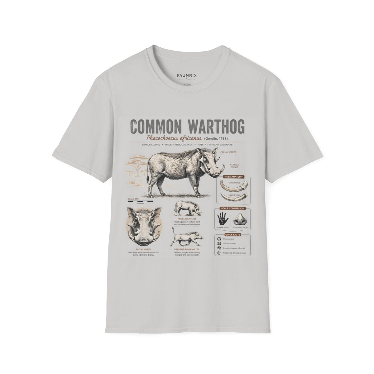 Common Warthog Anatomy T-Shirt — Vintage Wildlife Graphic Tee