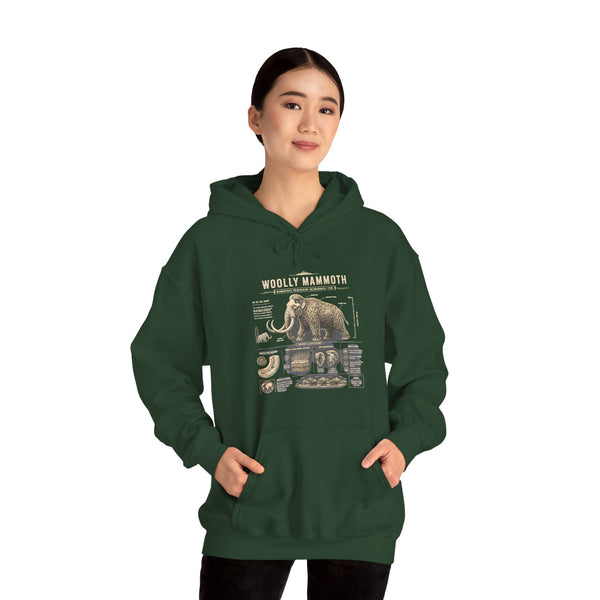 Woolly Mammoth Diagram Hoodie — Vintage Natural History Graphic Sweatshirt