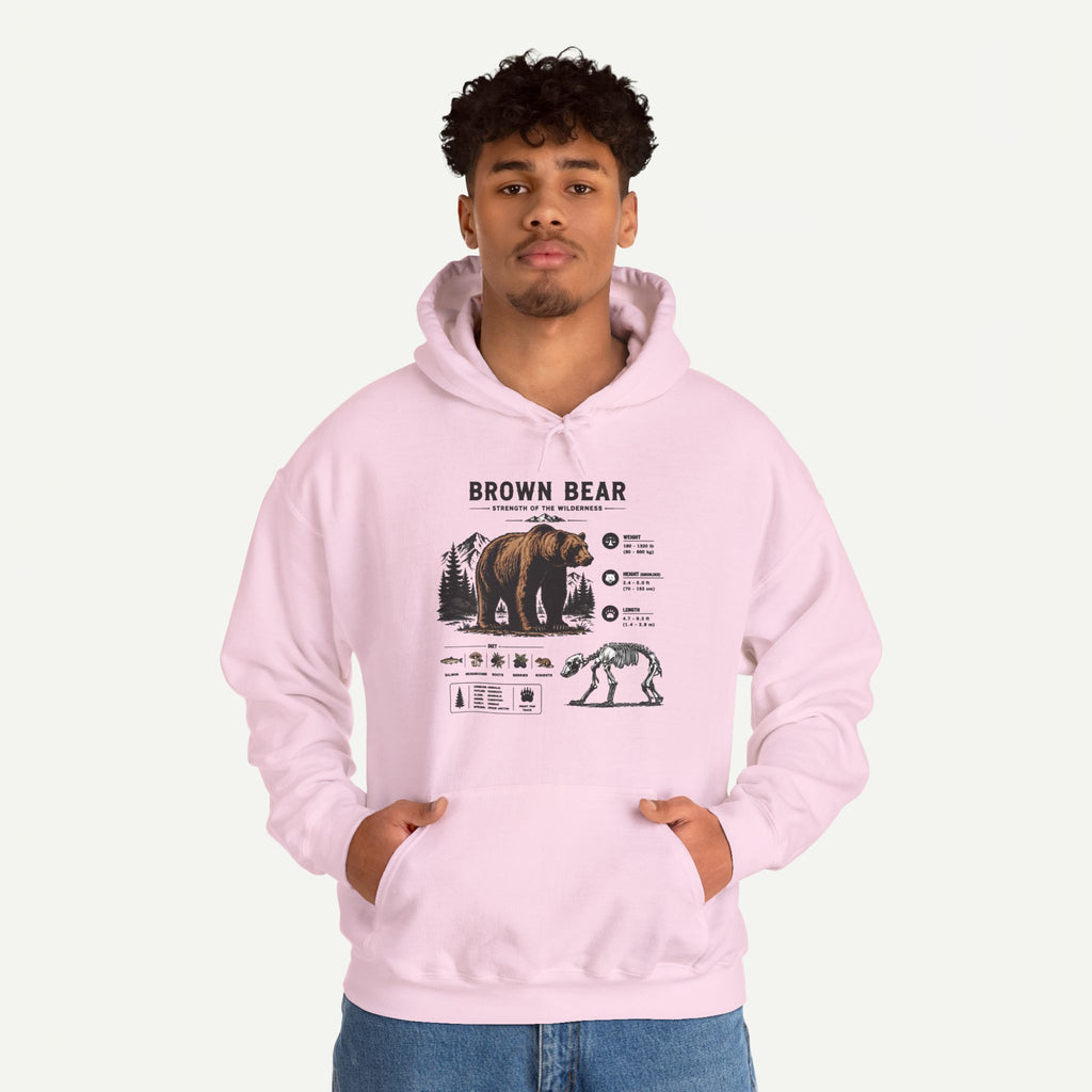 Brown Bear Anatomy Hoodie — Vintage Wildlife Graphic Sweatshirt