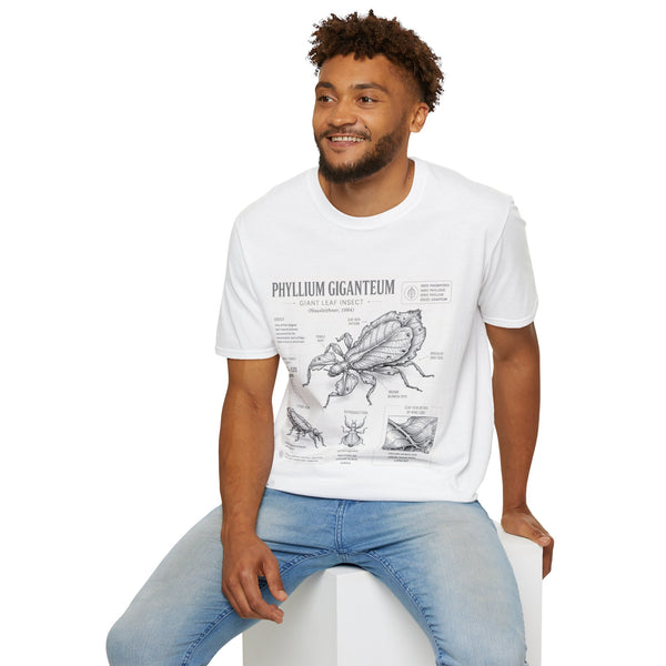 Phyllium Giganteum Anatomy T-Shirt — Botanical Insect Illustration Tee