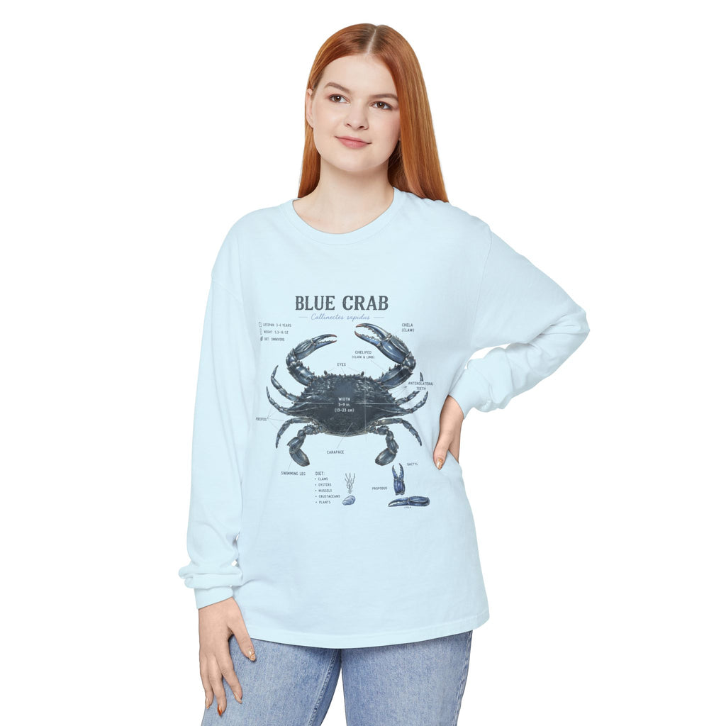 Blue Crab Anatomy Long Sleeve Tee