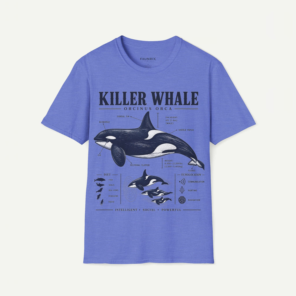 Killer Whale Diagram T-Shirt — Orcinus Orca Marine Life Graphic Tee