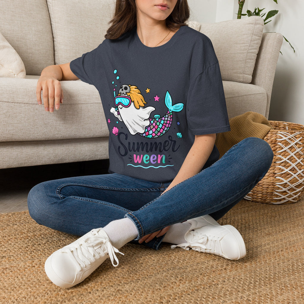 Mermaid Ghost Summerween T-Shirt — Cute Halloween Summer Mashup Tee