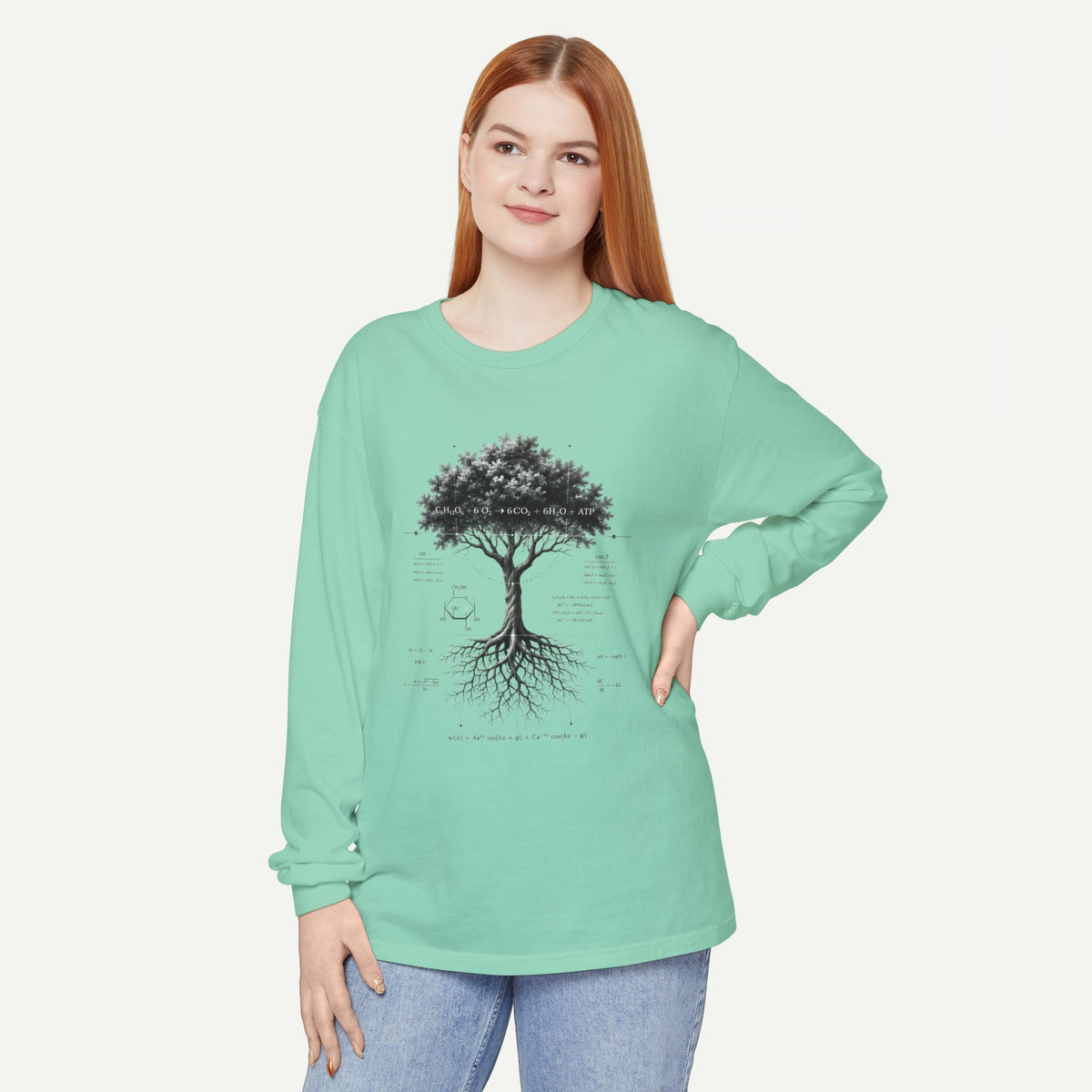 Long Sleeve T-Shirt — Botanical Tree of Life Illustration
