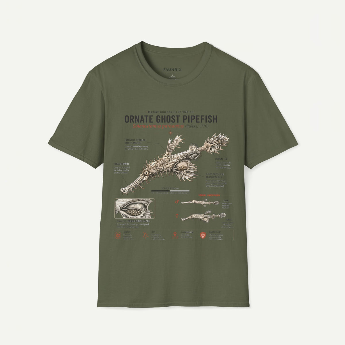 Ornate Ghost Pipefish Anatomy T-Shirt