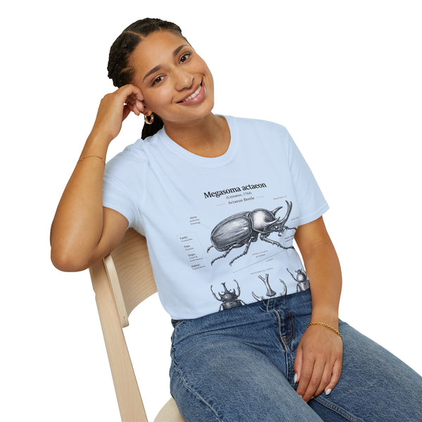 Beetle Anatomy T-Shirt — Megasoma actaeon Scientific Illustration Tee