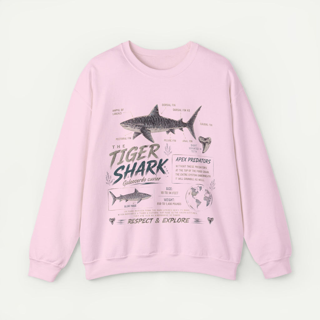 Tiger Shark Anatomy Sweatshirt — Marine Biology Graphic Crewneck