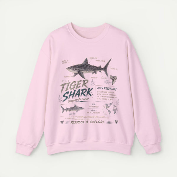 Tiger Shark Anatomy Sweatshirt — Marine Biology Graphic Crewneck