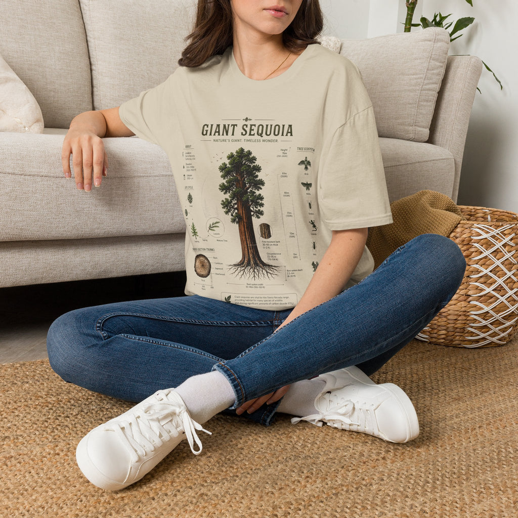 Giant Sequoia Anatomy T-Shirt — Botanical Tree Illustration Tee