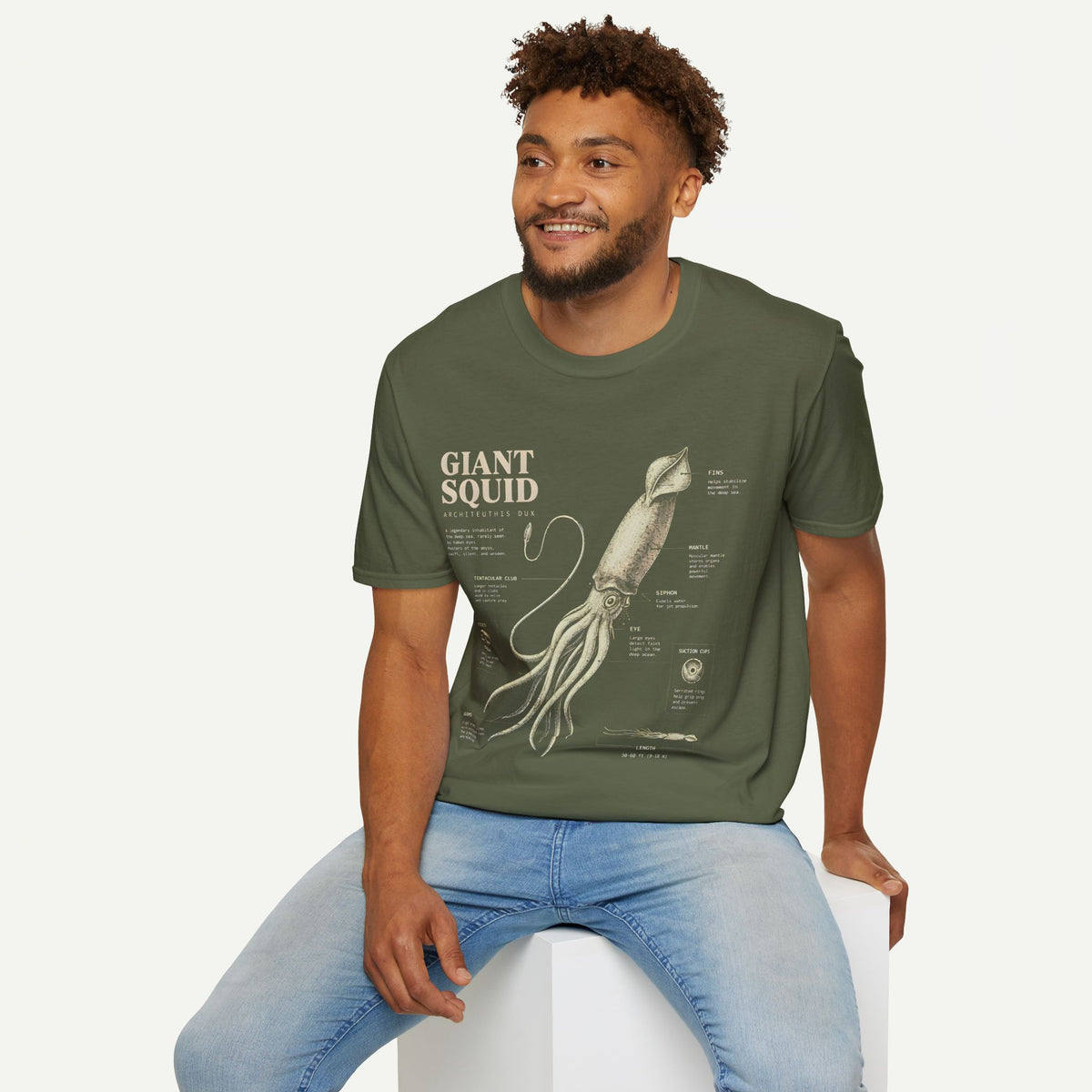 Giant Squid Anatomy T-Shirt — Vintage Marine Biology Graphic Tee