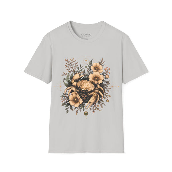Floral Crab Tee — Vintage Coastal Crab & Wildflower Graphic T-Shirt