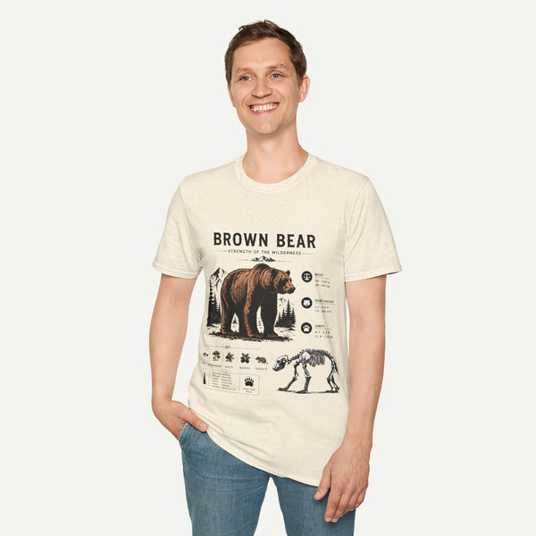 Brown Bear Anatomy Graphic T-Shirt — Wildlife Illustration Tee