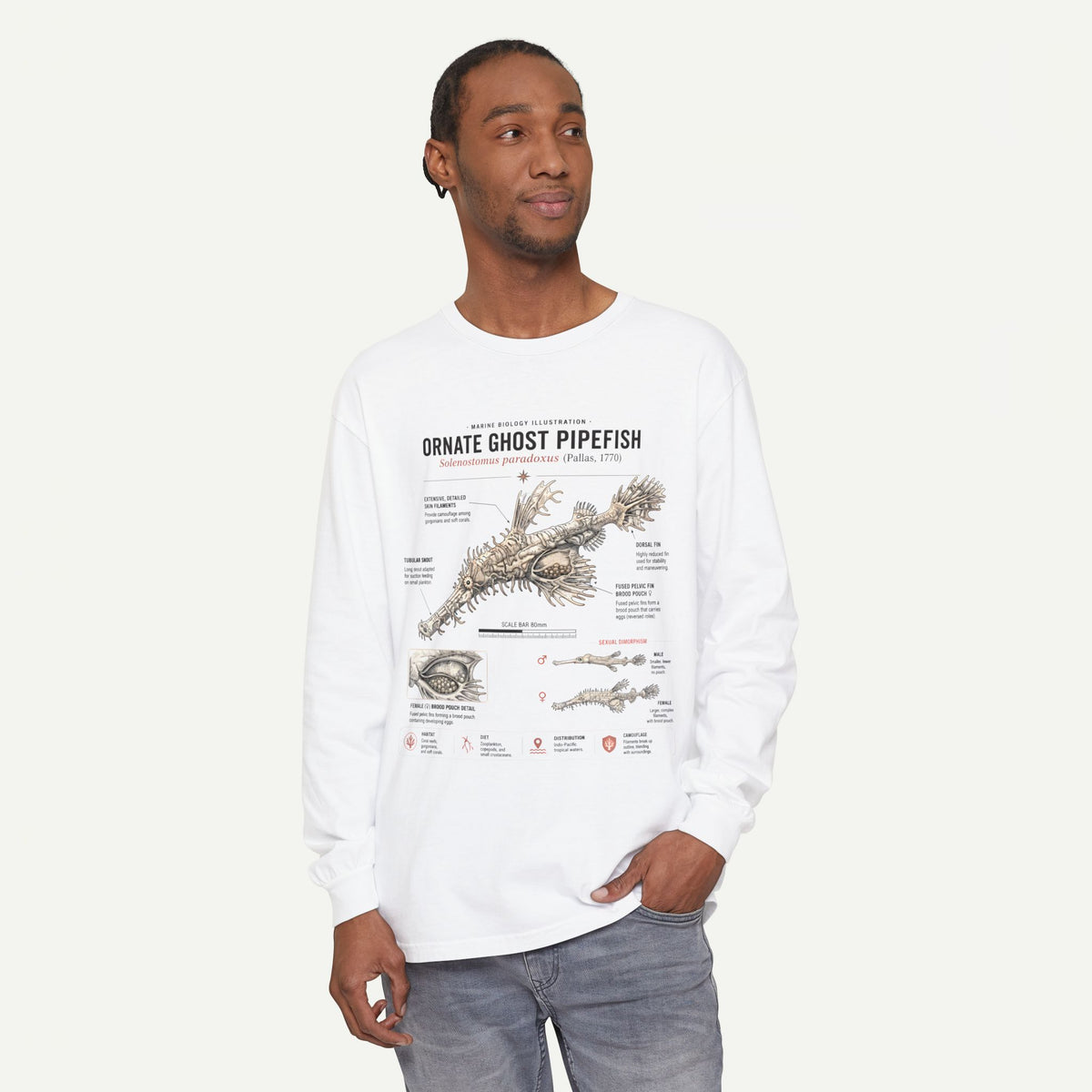 Ornate Ghost Pipefish Anatomical Long Sleeve Tee