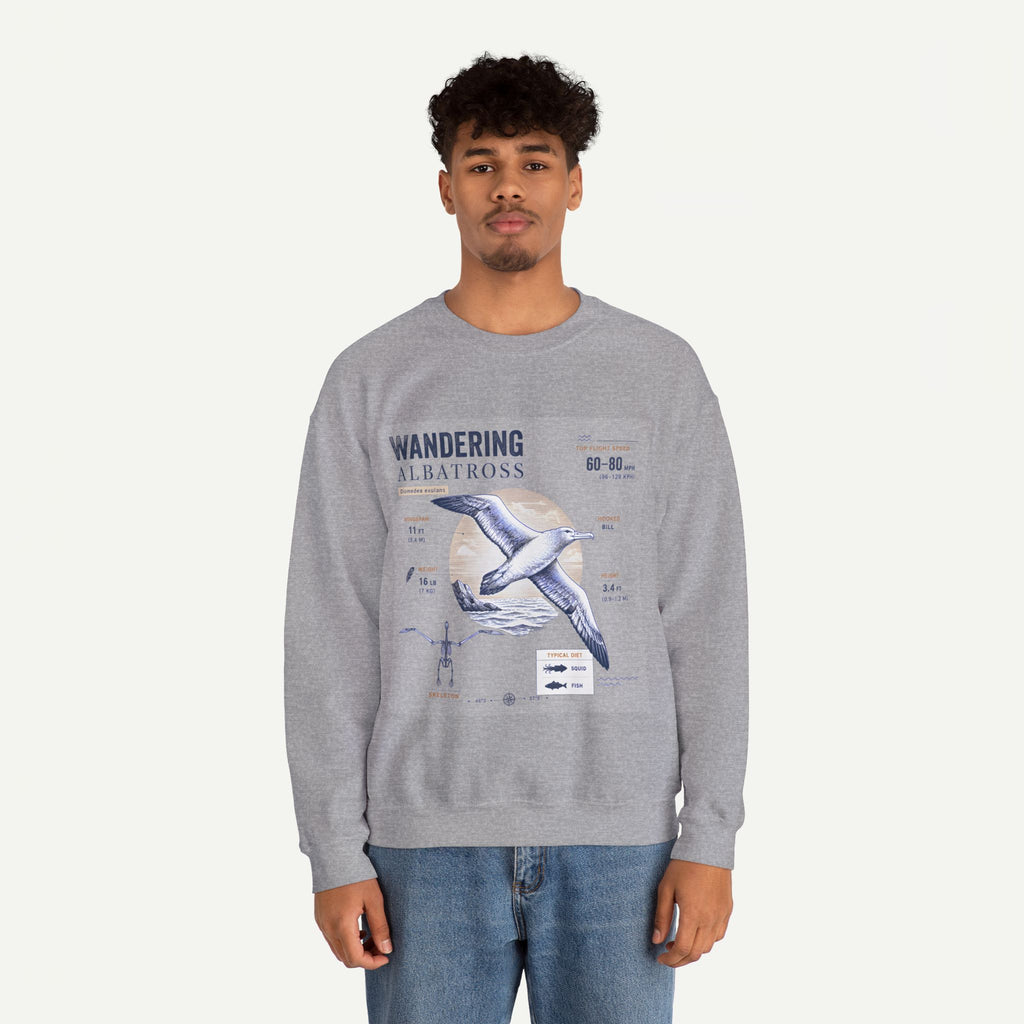 Wandering Albatross Anatomy Sweatshirt — Vintage Seabird Illustration