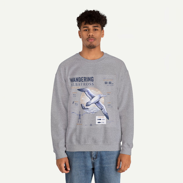 Wandering Albatross Anatomy Sweatshirt — Vintage Seabird Illustration