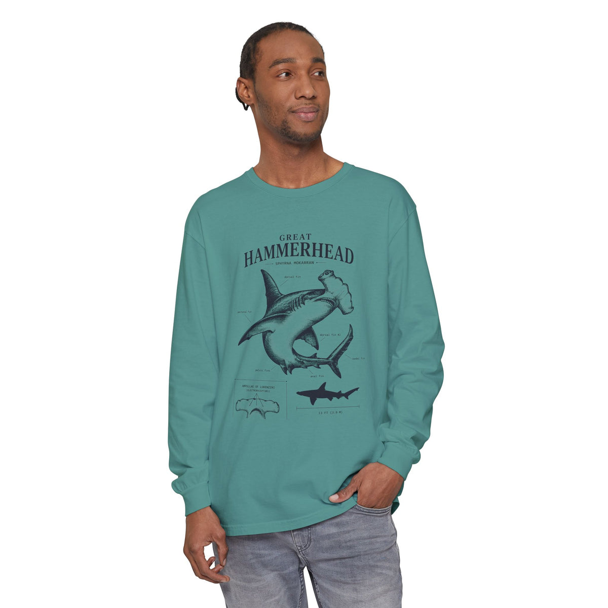 Hammerhead Shark Anatomy Long Sleeve Tee